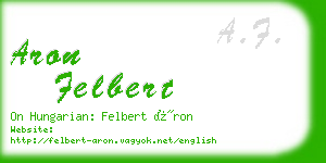 aron felbert business card